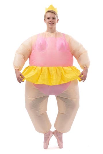 KIMU® Opblaas Kostuum Ballerina Roze Opblaasbaar Pak Dansere, Ophalen of Verzenden
