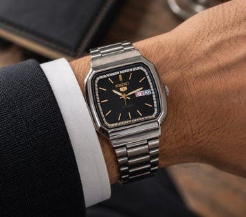 Seiko - Seiko 5 Automatic Vintage – Rare Tank Style – Black