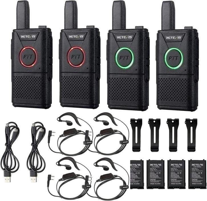 Professionele 4-pack Portofoon | Retour deal | Weg is weg, Telecommunicatie, Portofoons en Walkie-talkies, 2 to 5 km, Handsfree-functie