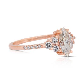 Bague - 18 carats Or rose - 1.26ct. tw. Diamant (Naturelle)