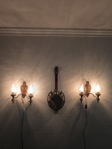 Applique murale (2) - Laiton doré - Style lampe a pétrole