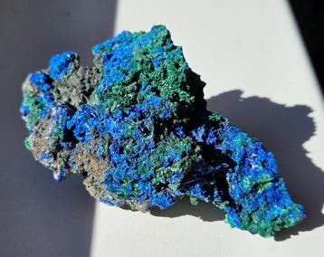 Azurite avec malachite – Spécimen minéral exceptionnel bleu