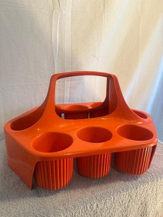 Curver - Wijnrek - Orange - Plastic - Vintage, Antiek en Kunst, Curiosa en Brocante