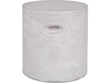 Veiling - Woood Stone Bijzettafel lichtgrijs Ø37 cm, Huis en Inrichting, Tafels | Bijzettafels, Gebruikt