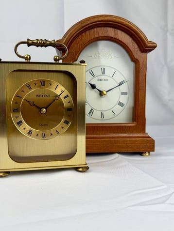 Pendule (2) - Seiko - Hout, Metaal, Glas - 1980-1990 - Japan, Antiek en Kunst
