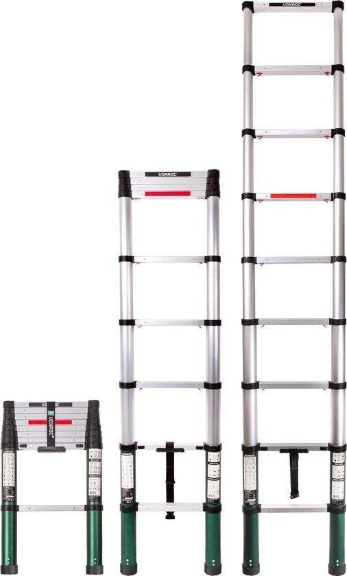 2dekans | VONROC Professionele Telescopische Ladder – 2.6m –, Bricolage & Construction, Outillage | Autres Machines, Enlèvement ou Envoi