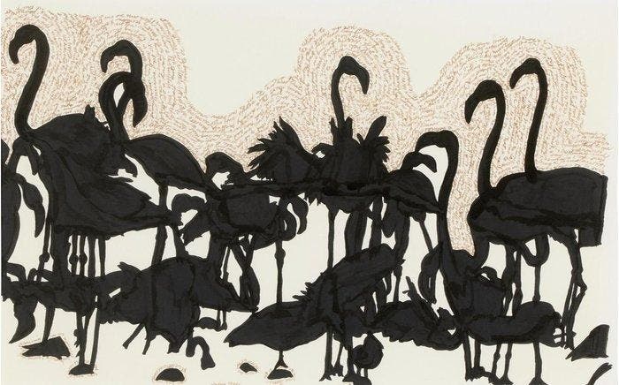Liz Bachhuber (1953) - Flamingos, Antiek en Kunst, Kunst | Designobjecten