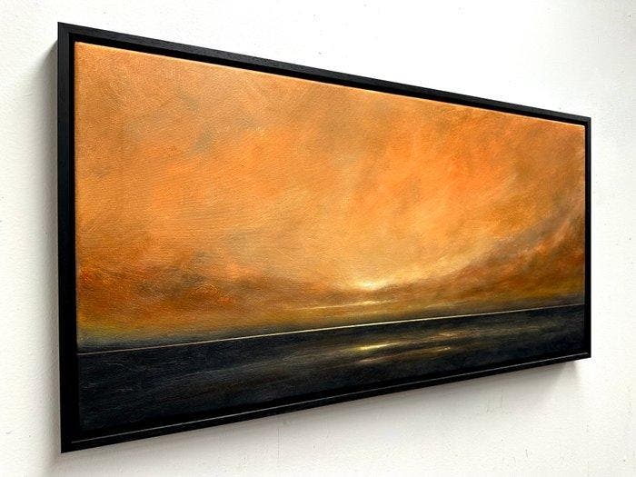 Joost Verhagen - Ouddorp Evening Sky, Antiquités & Art, Art | Peinture | Moderne
