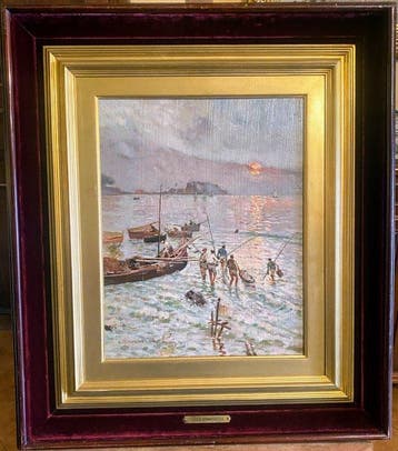 Carlo Brancaccio (1861-1920) - Barche e pescatori