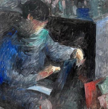 Bernadette Kelly (1933-2024) - Portrait à la lecture (Vendu