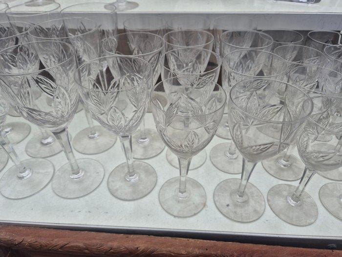 Champagneglas (40) - Kristal - Servies en Gegraveerd Kristal, Antiek en Kunst, Antiek | Meubels | Tafels