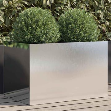 vidaXL Plantenbak 62x40x39 cm roestvrij staal zilverkleurig, Tuin en Terras, Verzenden, Nieuw