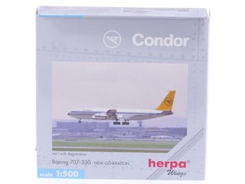 Schaal 1:500 Herpa 512428 Condor Boeing 707-330 Reg. D-AB..., Ophalen of Verzenden, Zo goed als nieuw
