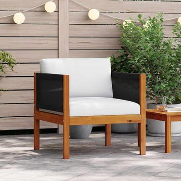 vidaXL Tuinstoel met kussen massief acaciahout, Tuin en Terras, Verzenden, Nieuw