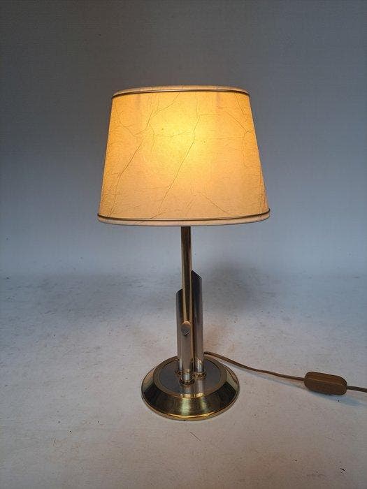 Tafellamp - Messing, Metaal, Textiel, Antiek en Kunst, Antiek | Verlichting