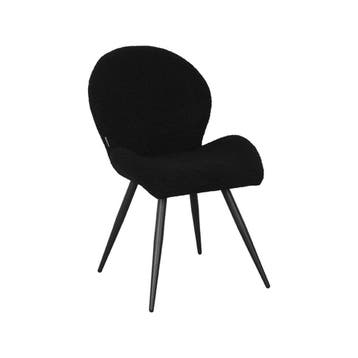 Stoel Sky | Zwart | Teddy | Zwart Metalen Frame | 2 stuks, Verzenden