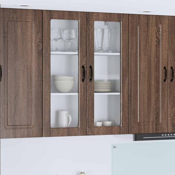vidaXL Wandglas Kasten PORTO Bruin Eiken 80 x 31 x 100 cm, Verzenden