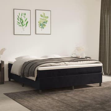 vidaXL Boxspring bed 160x200 cm fluweel zwart, Verzenden, Nieuw