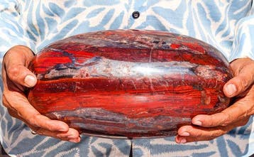 Reiki genezend kristal hematitiseerd rode jaspiliet Lingam -