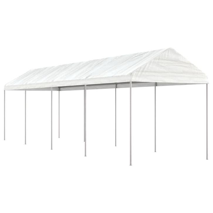 vidaXL Prieel met dak 8,92x2,28x2,69 m polyetheen wit, Tuin en Terras, Partytenten, Nieuw, Verzenden