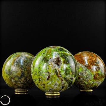 Groen Opal-Set – Drie bollen van natuursteen in tijdloze