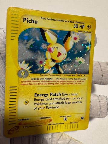 Pokémon - 2 Card - Pichu 22 Swirl Holo Rare + Pichu 22, Nieuw
