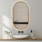 LED Spiegel 40x75cm | 18W | Zwart | Dimbaar | Verwarming, Huis en Inrichting, Woonaccessoires | Spiegels, Verzenden, Nieuw