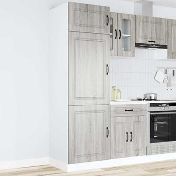 vidaXL Keukenkast Kalmar bewerkt hout grijs sonoma eiken, Verzenden, Nieuw