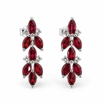 Sans prix de réserve - Boucles doreilles Plaqué or Grenat -