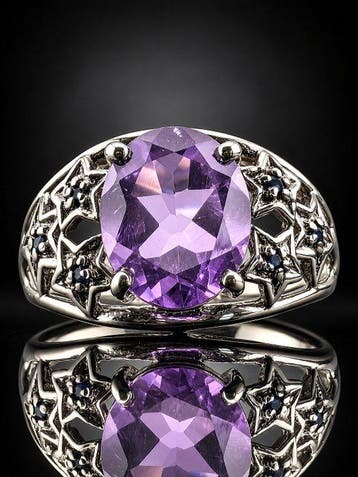 Sans prix de réserve - Bague Bague en améthyste violette -