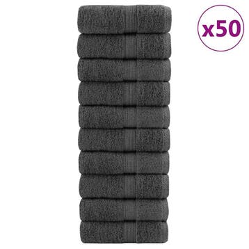 vidaXL Premium washandjes SOLUND 50 stuks antraciet 30x30cm, Huis en Inrichting, Verzenden, Nieuw