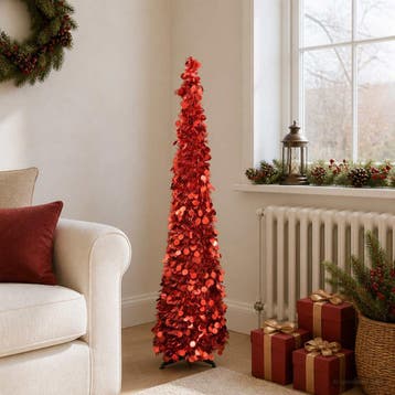 vidaXL Pop-up kerstboom 150 cm PET Rood, Verzenden, Nieuw