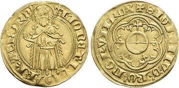 Goudgulden o Jahr 1418 Frankfurt-kaiserliche en koeniglic..., Verzenden