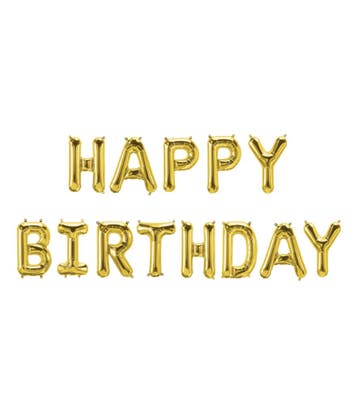 Gouden Happy Birthday Ballonnen Set 1,9m, Verzenden