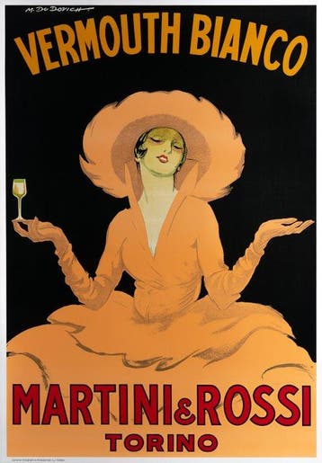 Marcello Dudovich - Vermouth Bianco - Martini & Rossi -, Antiek en Kunst