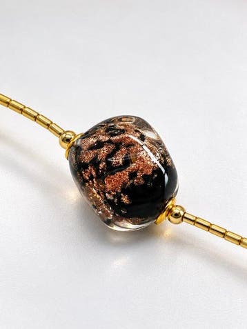 24 carats - verre de Murano, Or jaune - Collier - feuille