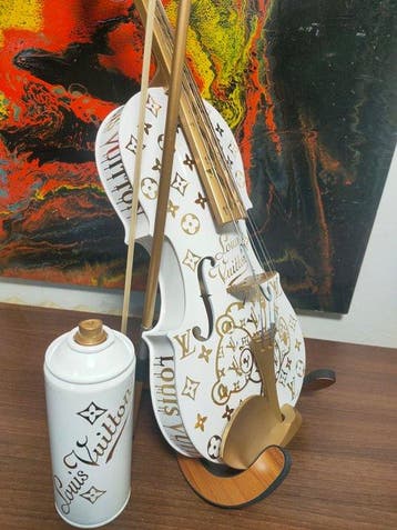 fp pop art - Violon Louis Vuitton et Capsule Ourson Love, Antiquités & Art