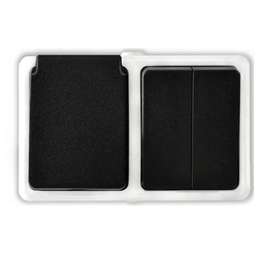 Grijs schakelmateriaal met enkel stopcontact & 2-knops wisse, Verzenden, Nieuw