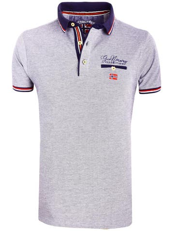 Geographical Norway Denim Polo Shirt Blauw Kblended, Verzenden, Nieuw