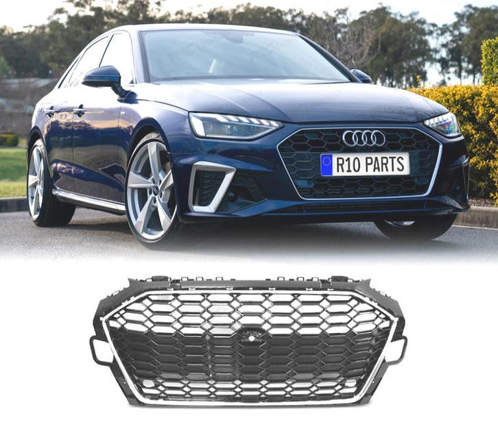 GRILLE AUDI A4 B9 20- LOOK S LINE NOIR CHROME, Autos : Pièces & Accessoires, Carrosserie & Tôlerie, Envoi