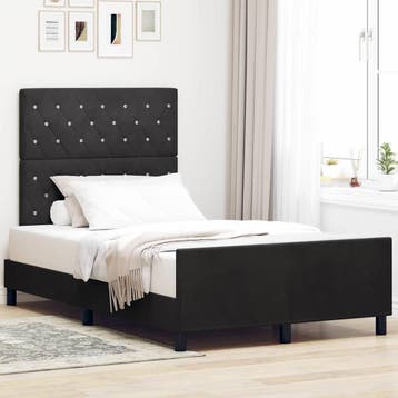 vidaXL Boxspring bed met hoofdeinde Zwart 120 x 200 cm, Verzenden, Nieuw