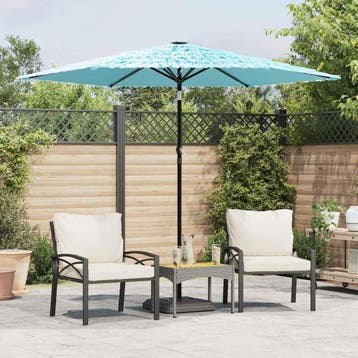vidaXL Parasol met stalen paal 268x268x226 cm blauw, Verzenden