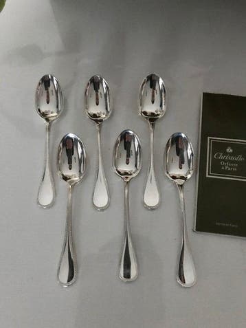 Christofle - Lepel - Set van 12 theelepels, model Perles -