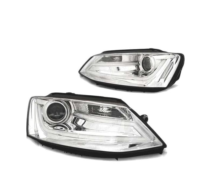 Phares Pour Volkswagen Vw Jetta VI 11-14 Tube Light Chromé, Autos : Pièces & Accessoires, Éclairage, Envoi