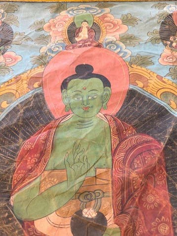 Großes Thangka des Medizinbuddhas (Bhaisajyaguru) /