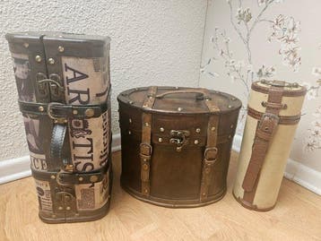 Cercueil (3) - Bois - coffre de rangement vintage