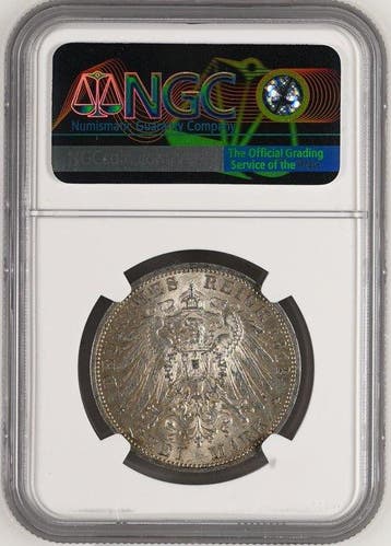 Duitsland, Pruisen Wilhelm II. 3 Mark 1912 - NGC MS61