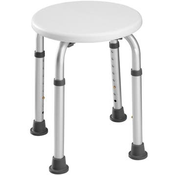 Ronde aluminium douchestoel - wit, Doe-het-zelf en Bouw, Verzenden, Nieuw