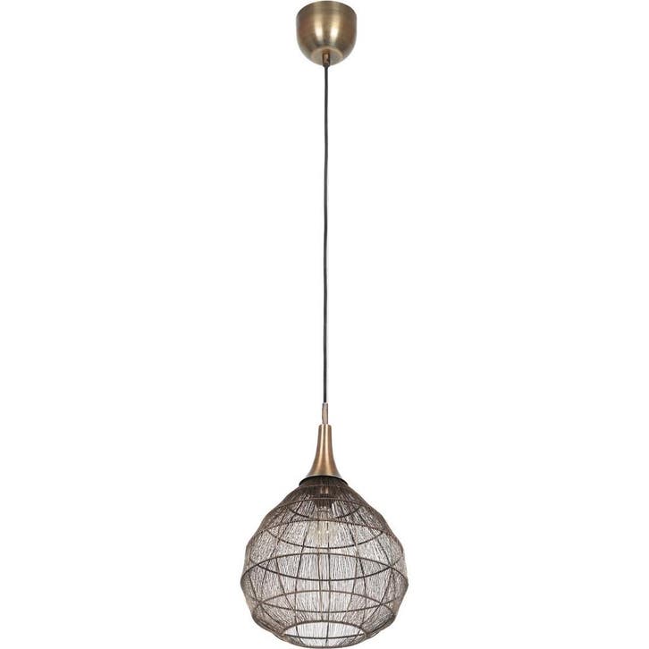 Metalen LED Hanglamp Trion Sorana - Bronzen LED lamp met E27, Huis en Inrichting, Lampen | Hanglampen, Nieuw, Verzenden