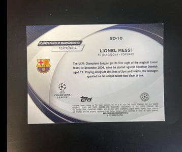 2004/05 Topps Chrome UCL Lionel Messi SD-10 Insert card,, Verzamelen, Nieuw